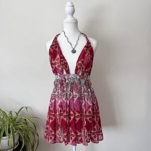 ASOS Swim Cover Up Womens sz 4 floral pink fairycore boho beachy